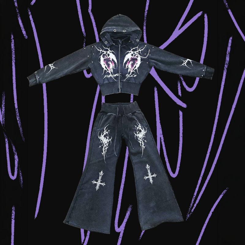 Twin Angels Cropped Sweatsuit