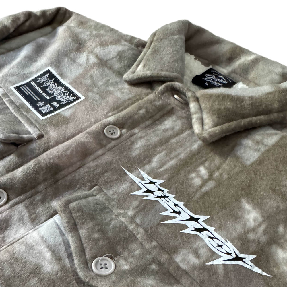 Destroy Fuzzy Button Up Jacket