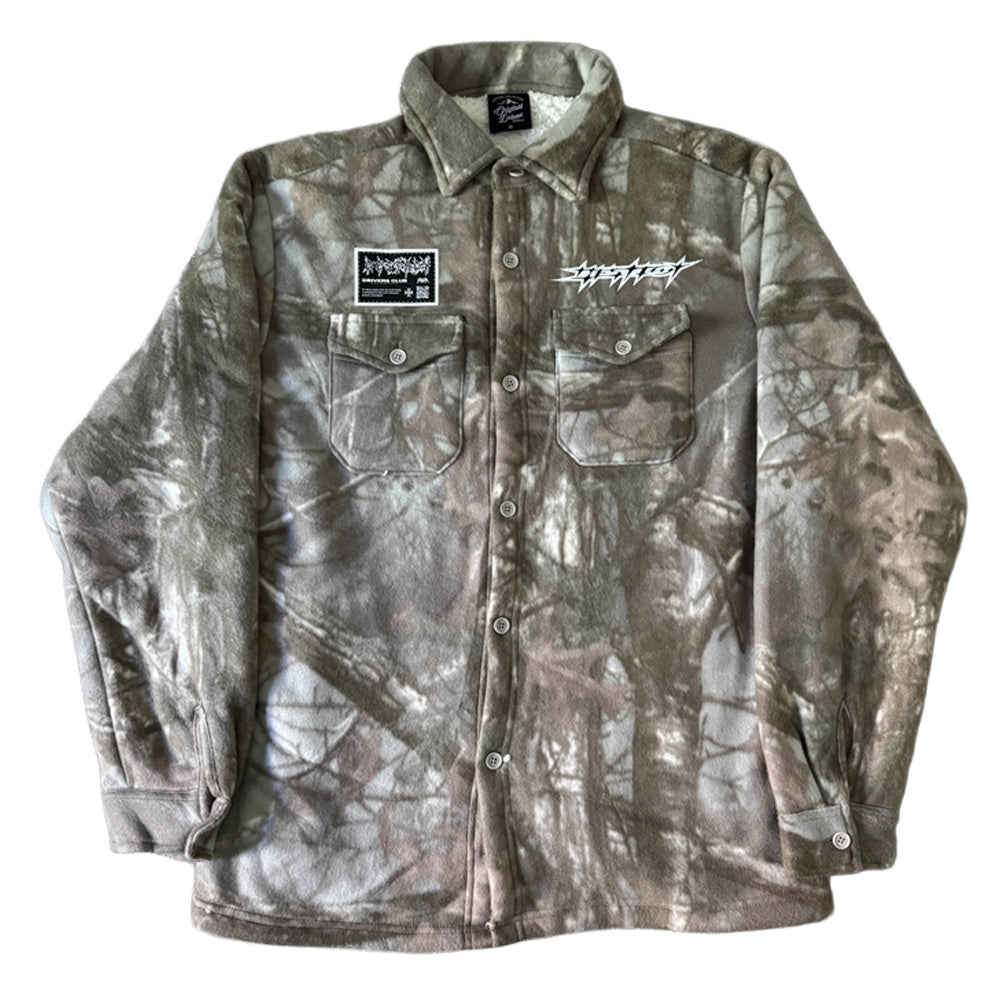 Destroy Fuzzy Button Up Jacket