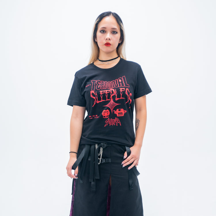 black and red shinya sleepless shirt