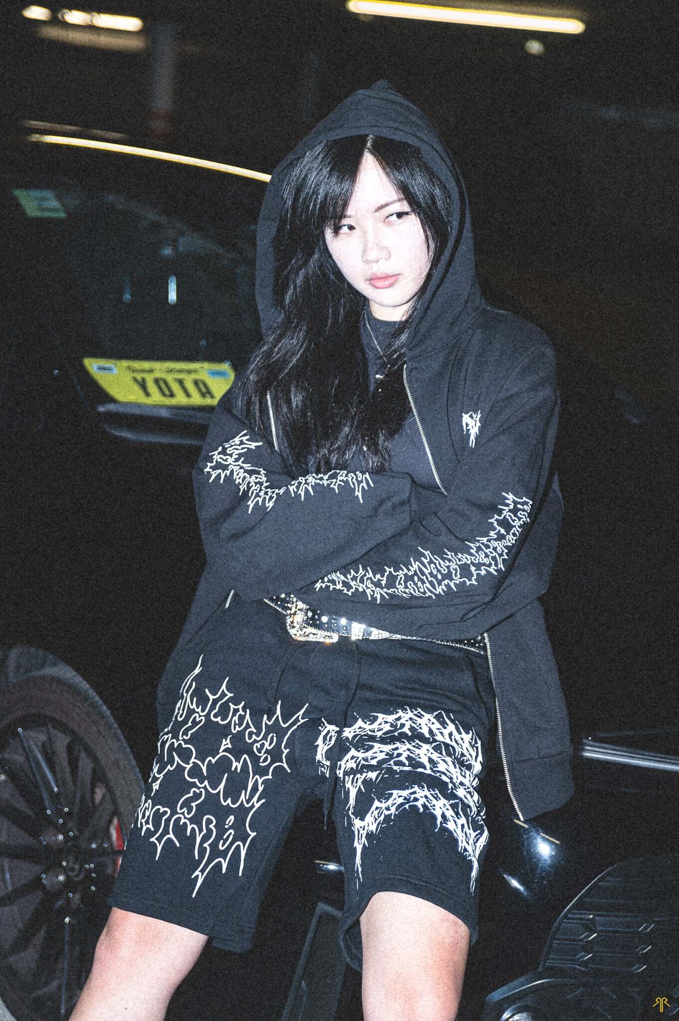 Black Shinya Destroy Sweatshorts