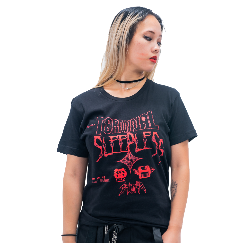 black and red shinya sleepless shirt