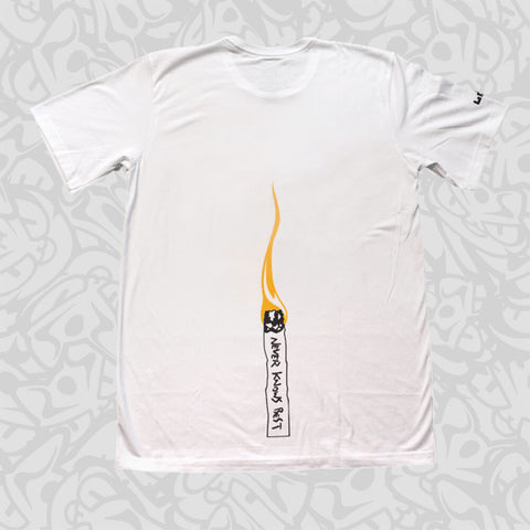 shinya flcl anime t-shirt white back cigarette 
